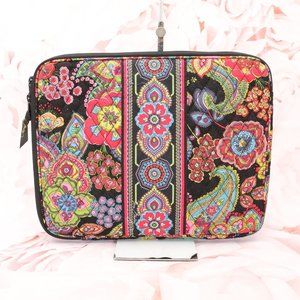 Vera Bradley Laptop Sleeve Case Zip Top Quilted Floral Paisley Multicolor